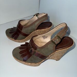 Frye Pepper Kiltie Wedge Sandals size 7.5
